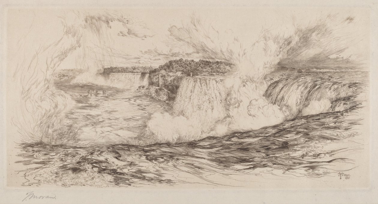 Niagara - Vanaf de Canadese Kant door Thomas Moran