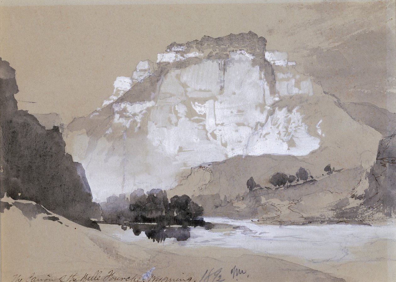 De Cañon van de Belle Fourche, Wyoming door Thomas Moran