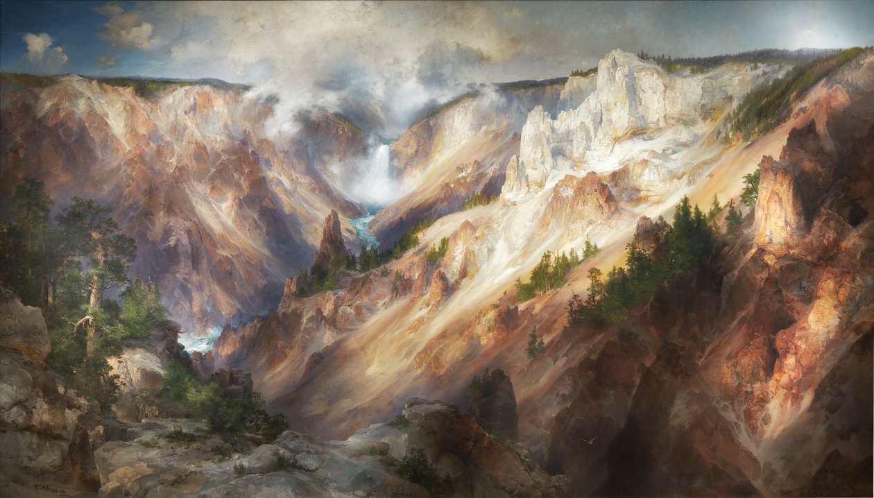 De Grand Canyon van Yellowstone door Thomas Moran