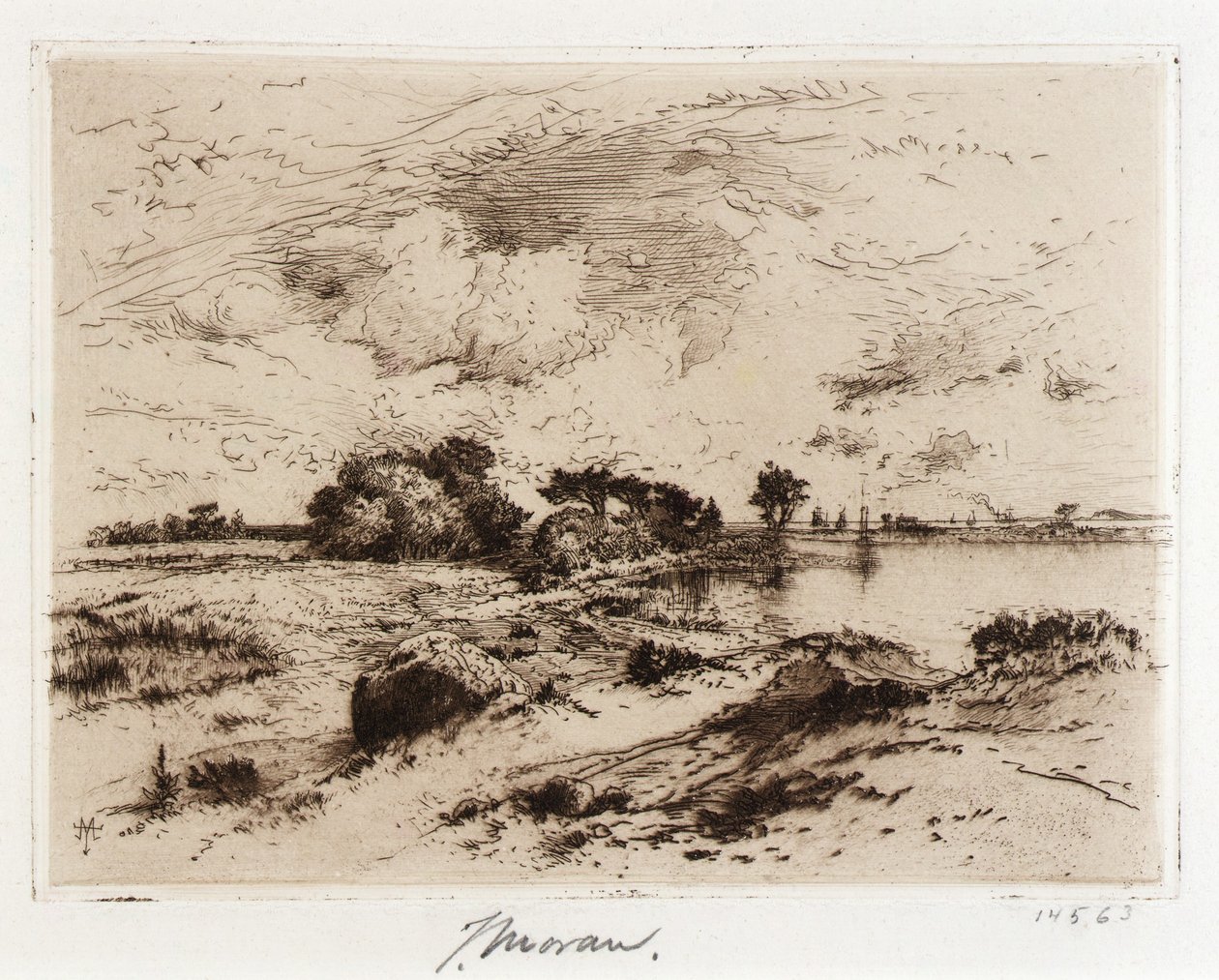 Three Mile Harbor Easthampton, L.I. door Thomas Moran