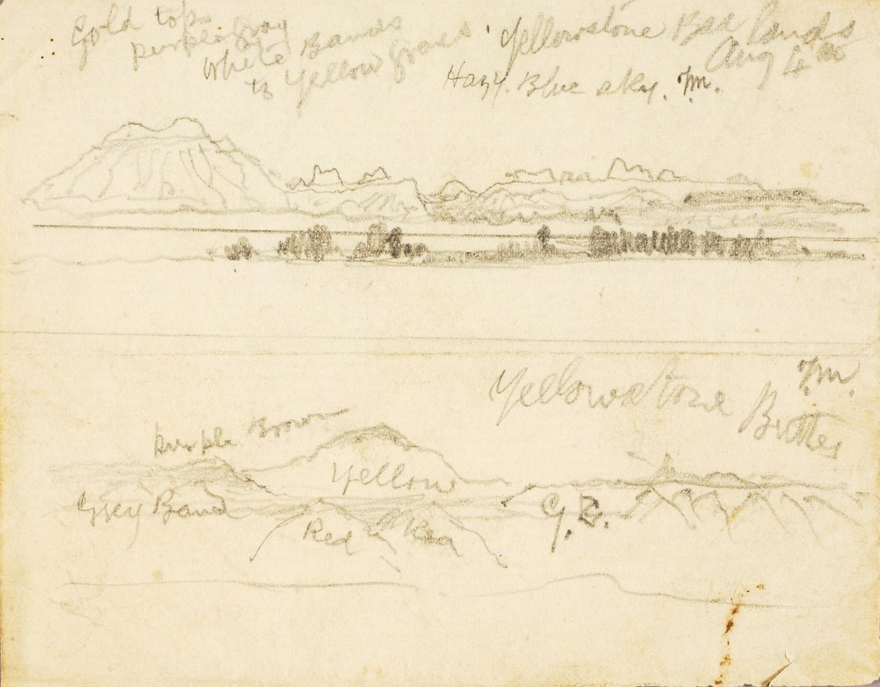 Yellowstone Bad Lands (en) Yellowstone Buttes door Thomas Moran