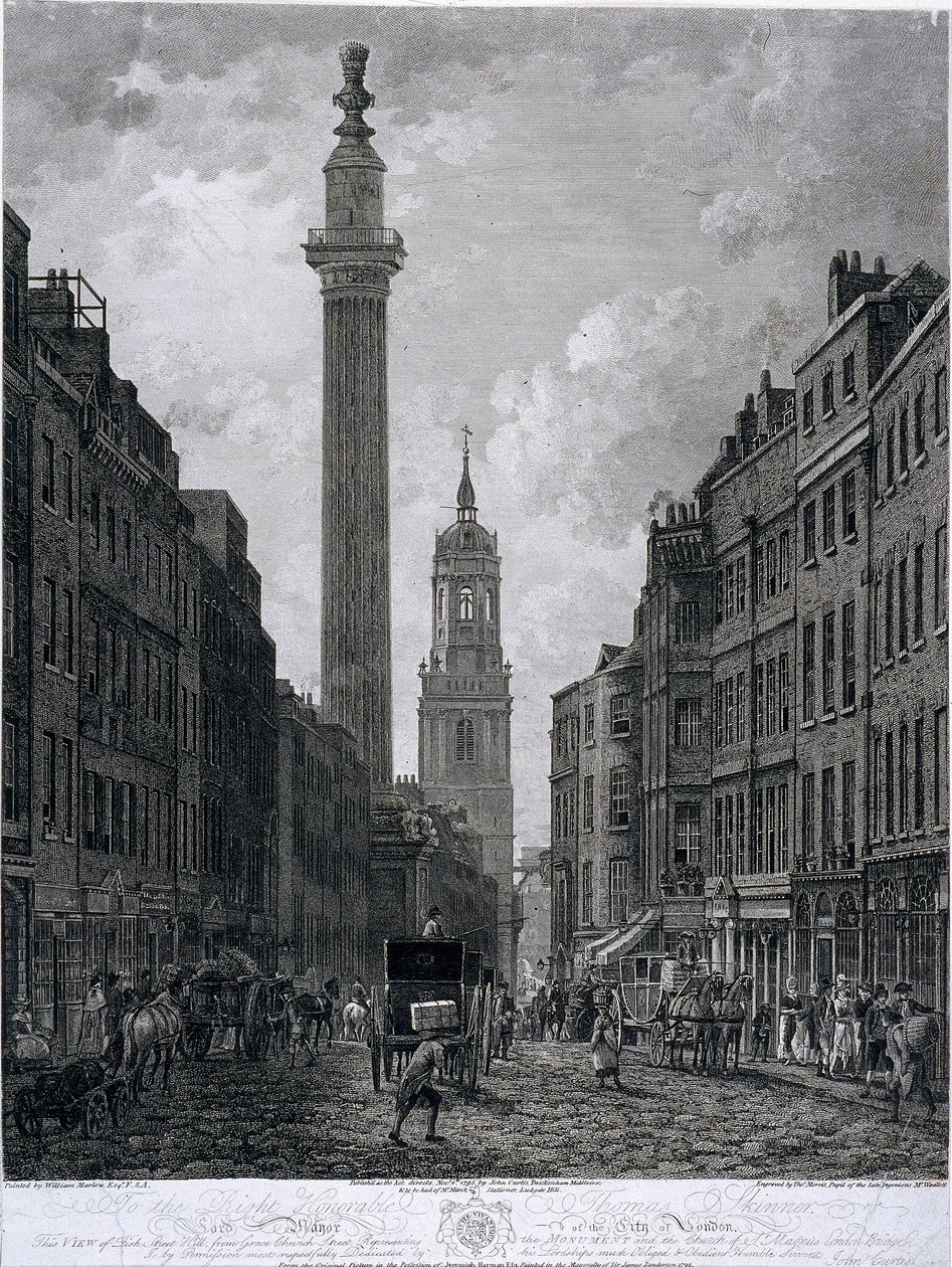 Fish Street Hill, Londen, 1795 door Thomas Morris