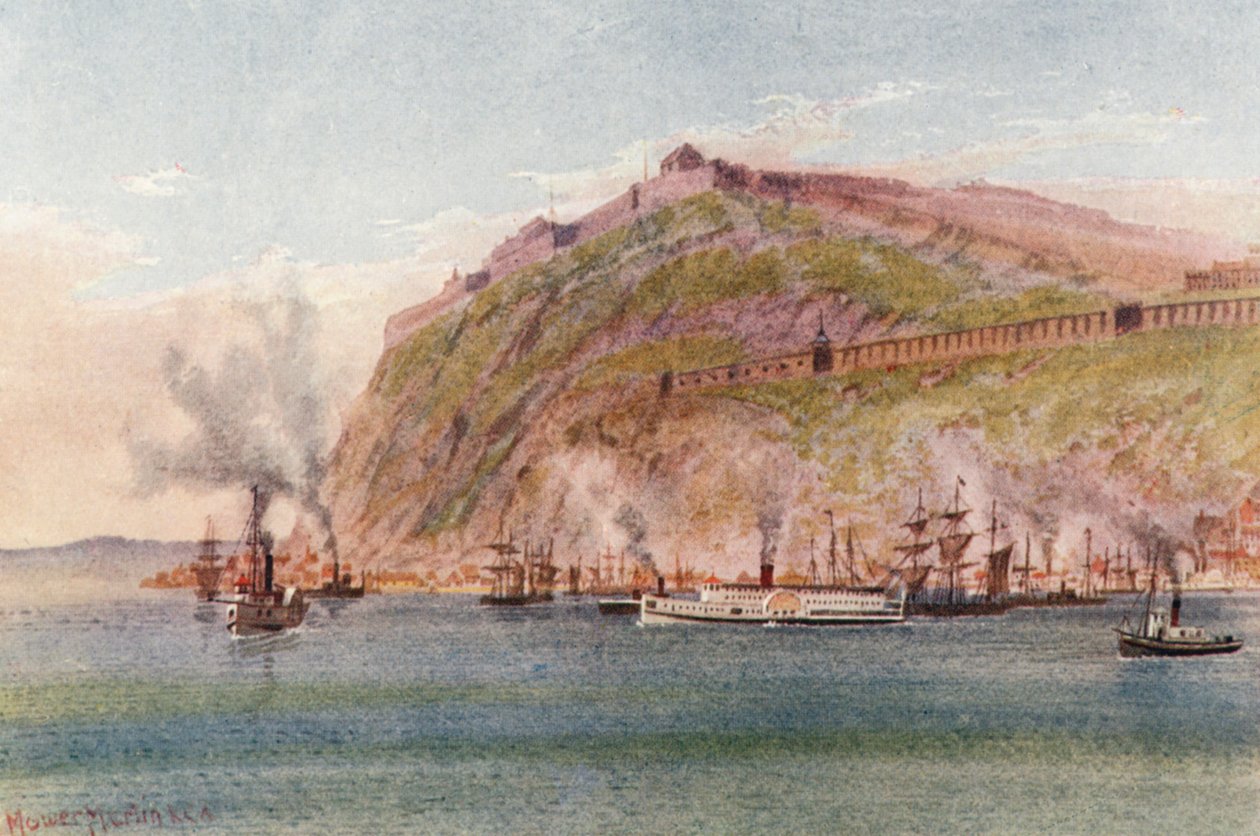 De Citadel, Quebee (kleurenlitho) door Thomas Mower Martin