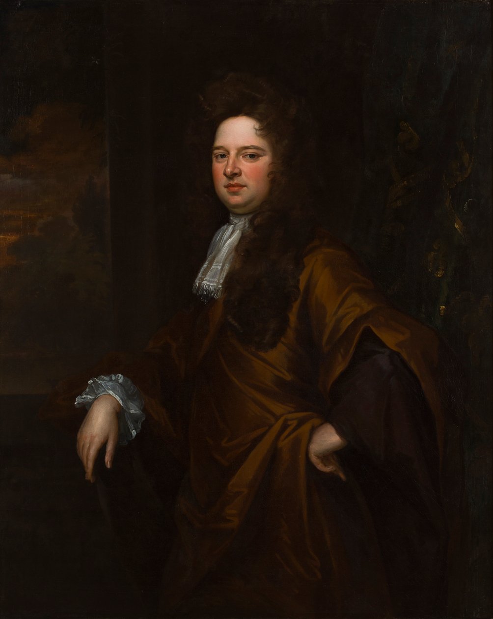 Portret van een man, mogelijk een zelfportret door Thomas Murray