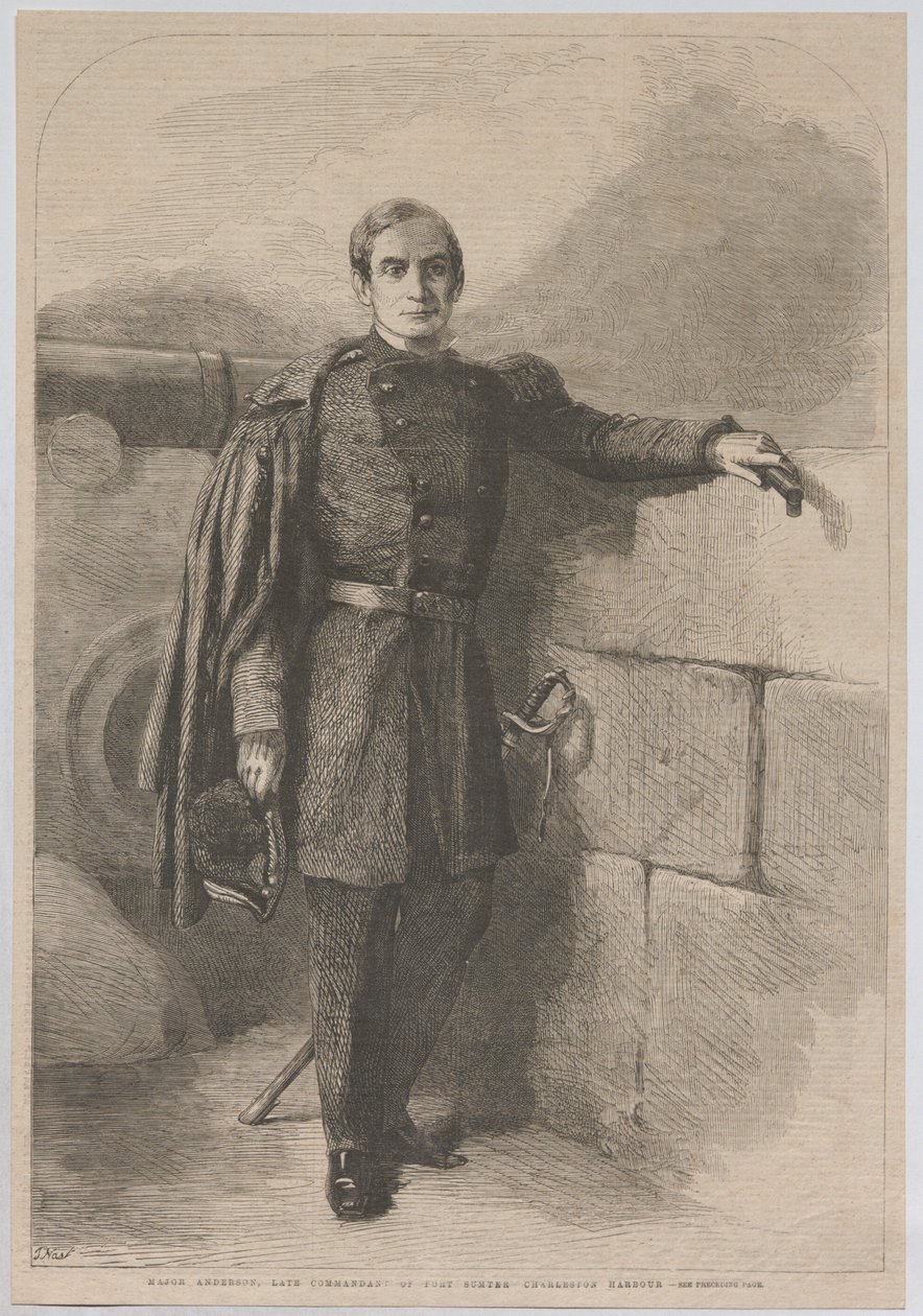 Majoor Anderson, voormalig commandant van Fort Sumter in de haven van Charleston door Thomas Nast
