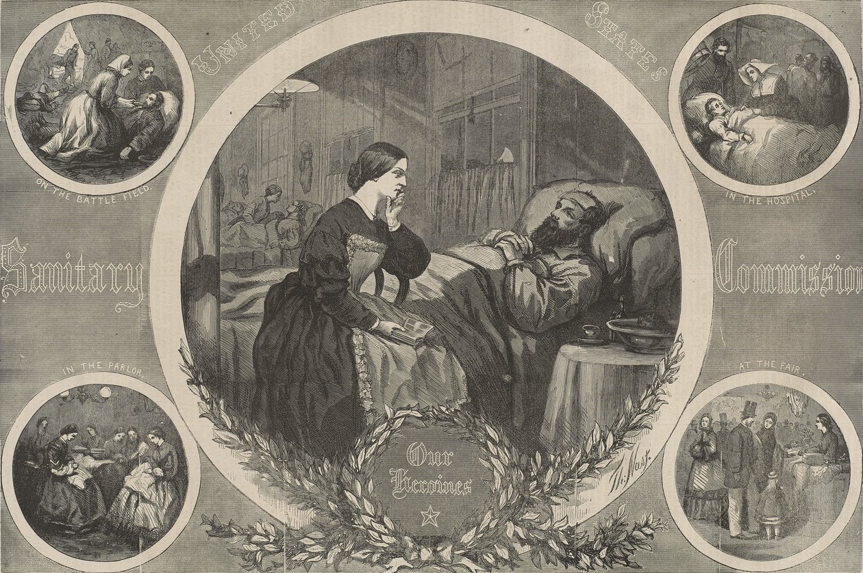 Sanitaire Commissie van de Verenigde Staten: Onze heldinnen door Thomas Nast