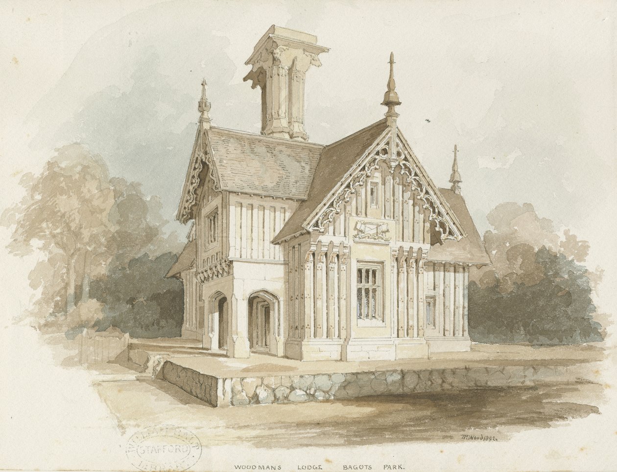 Blithfield - Lodge in Bagot Park door Thomas Peploe Wood
