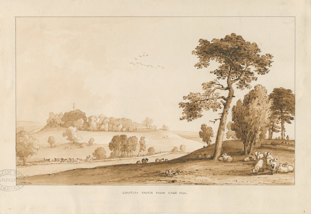 Chartley Kasteel, 1837 door Thomas Peploe Wood