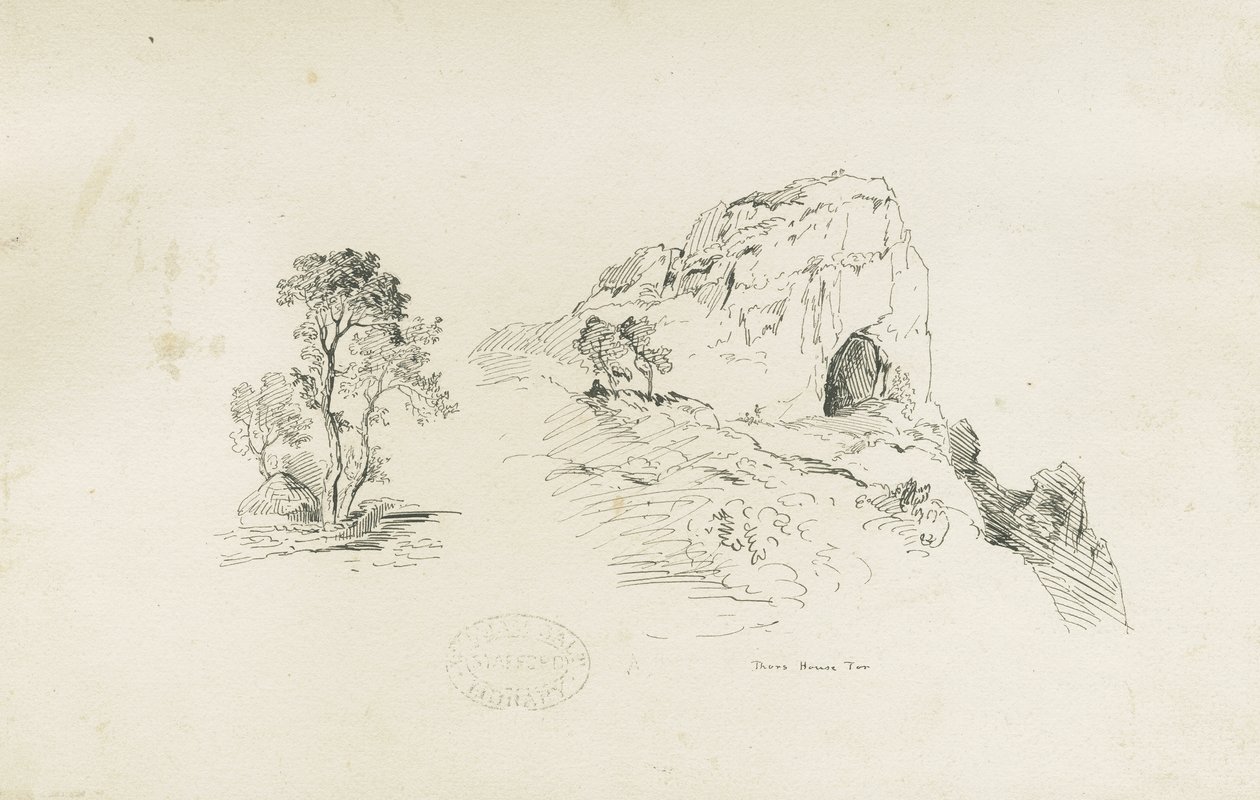 Dovedale - landschap door Thomas Peploe Wood