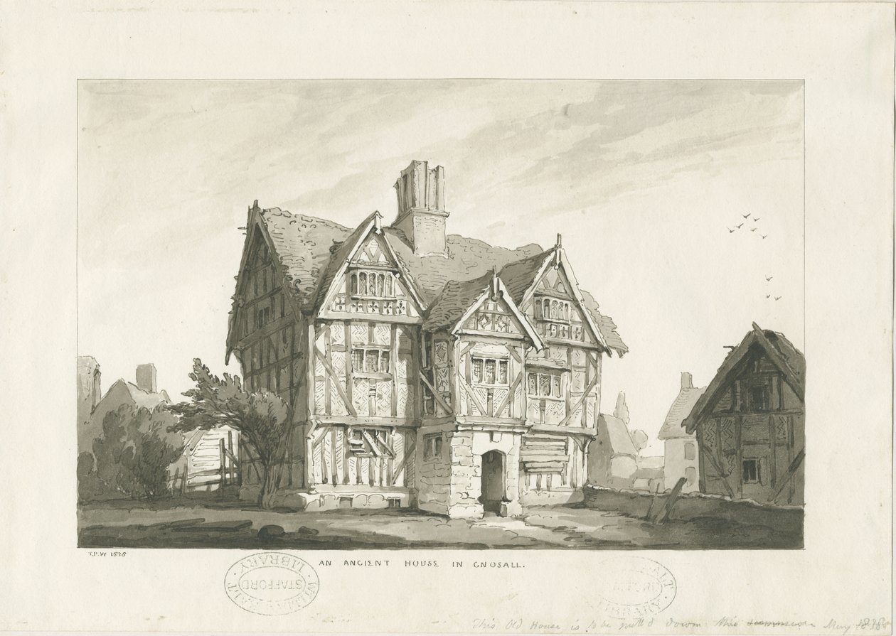 Gnosall Dorp - Oud Huis door Thomas Peploe Wood