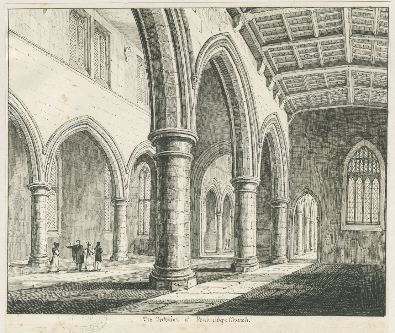 Interieur van Penkridge Kerk door Thomas Peploe Wood
