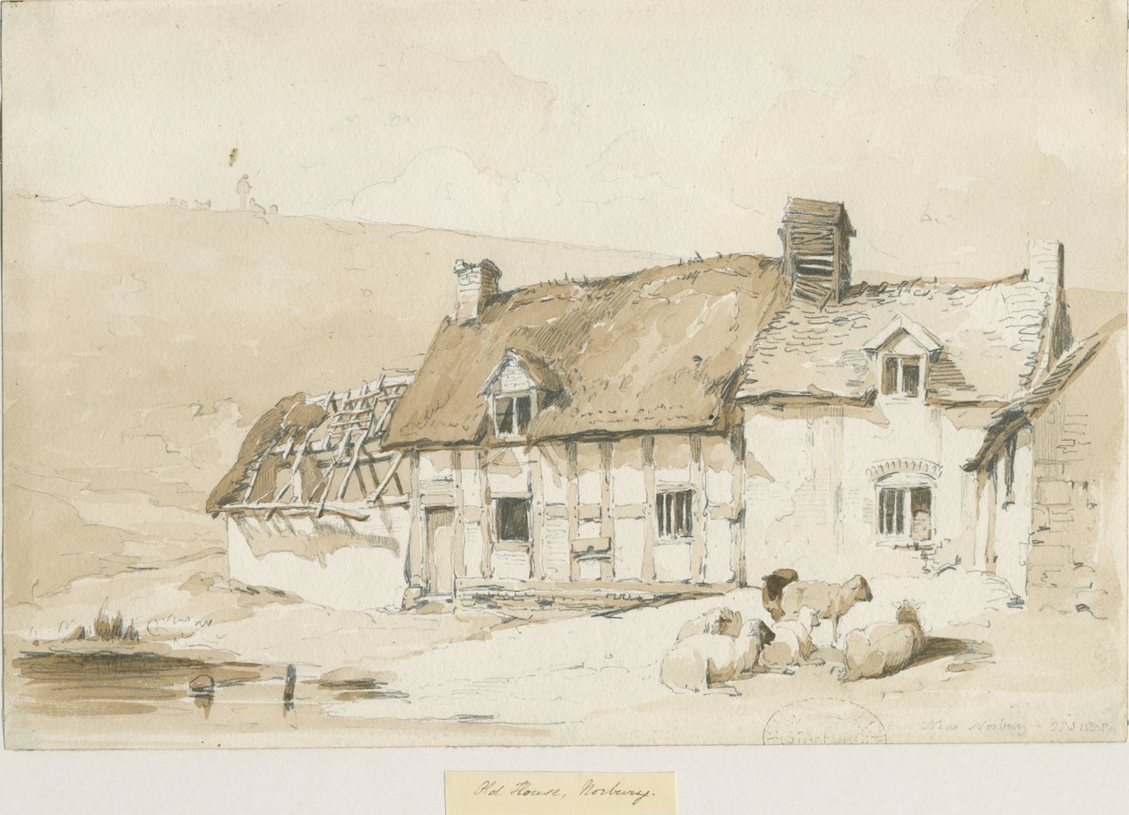 Norbury Dorp - Oude Huizen door Thomas Peploe Wood