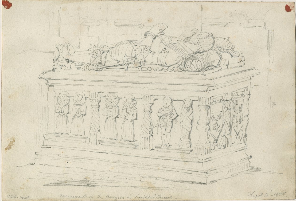 Seighford Church - Graf van William en Mercy Bowyer door Thomas Peploe Wood