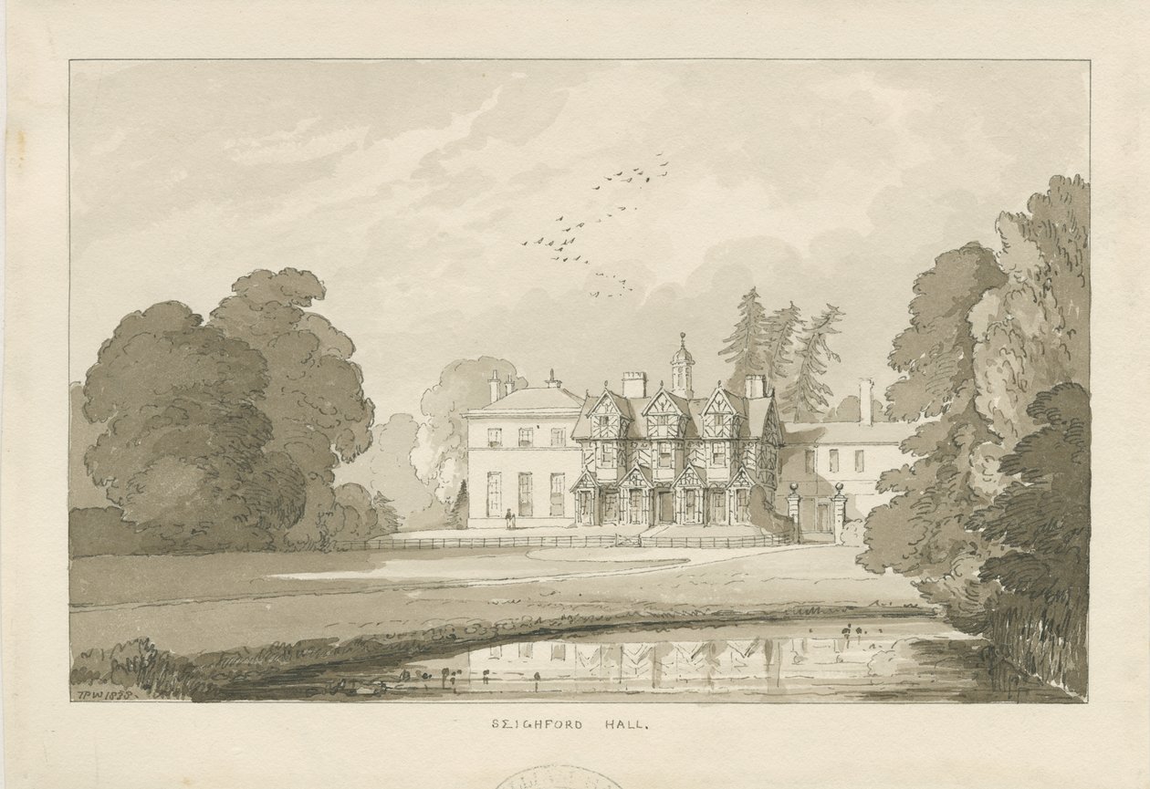 Seighford Hall door Thomas Peploe Wood