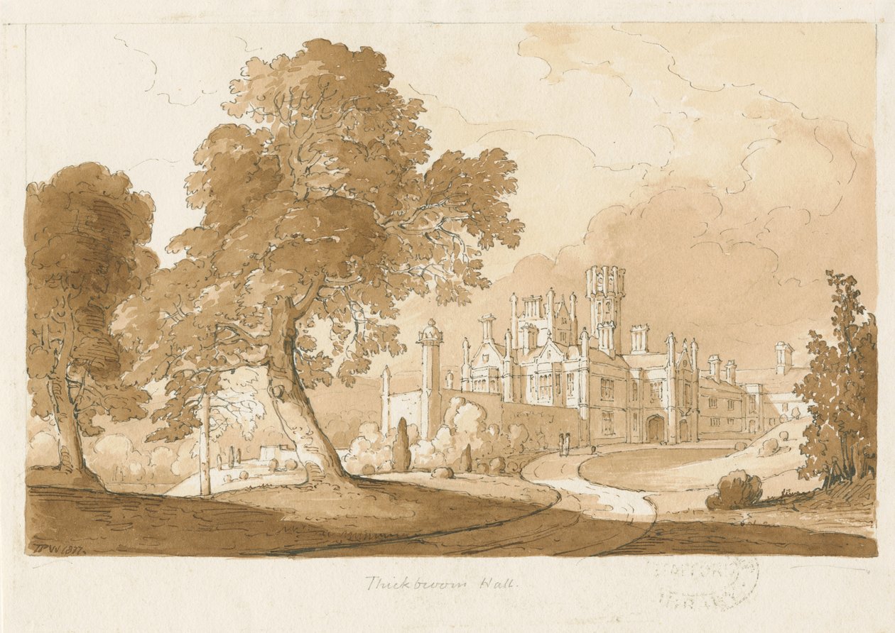 "Thickbroom Hall" [Manley Hall] door Thomas Peploe Wood