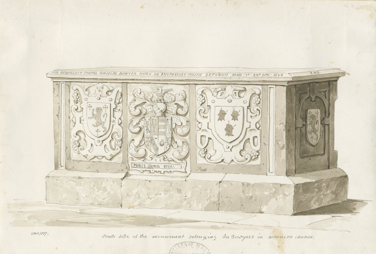 Graf in Biddulph Kerk - William Bowyer door Thomas Peploe Wood