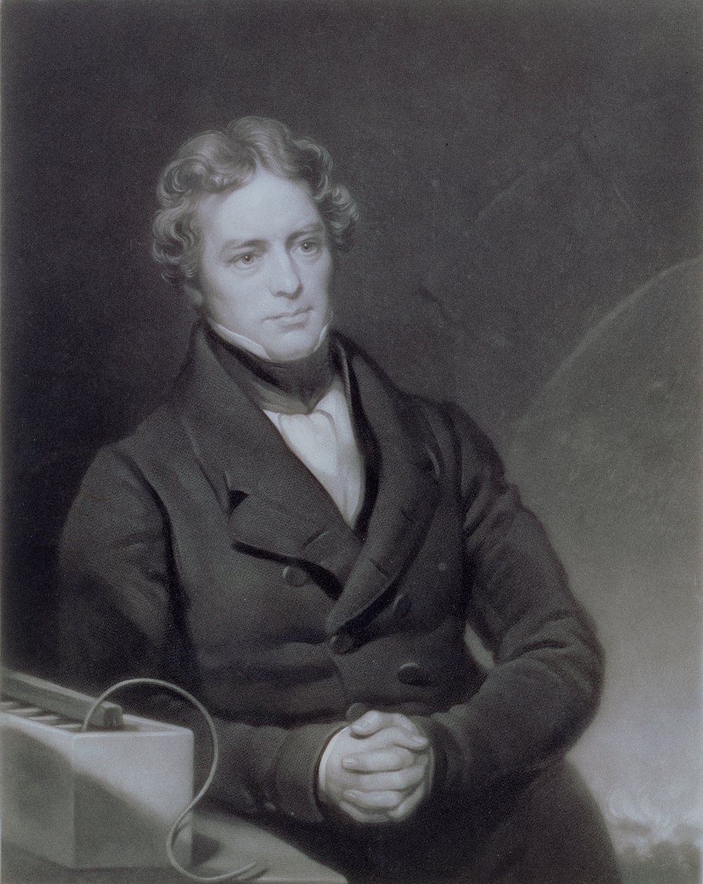 Portret van Michael Faraday gegraveerd door Henry Cousins ca. 1841 door Thomas Phillips