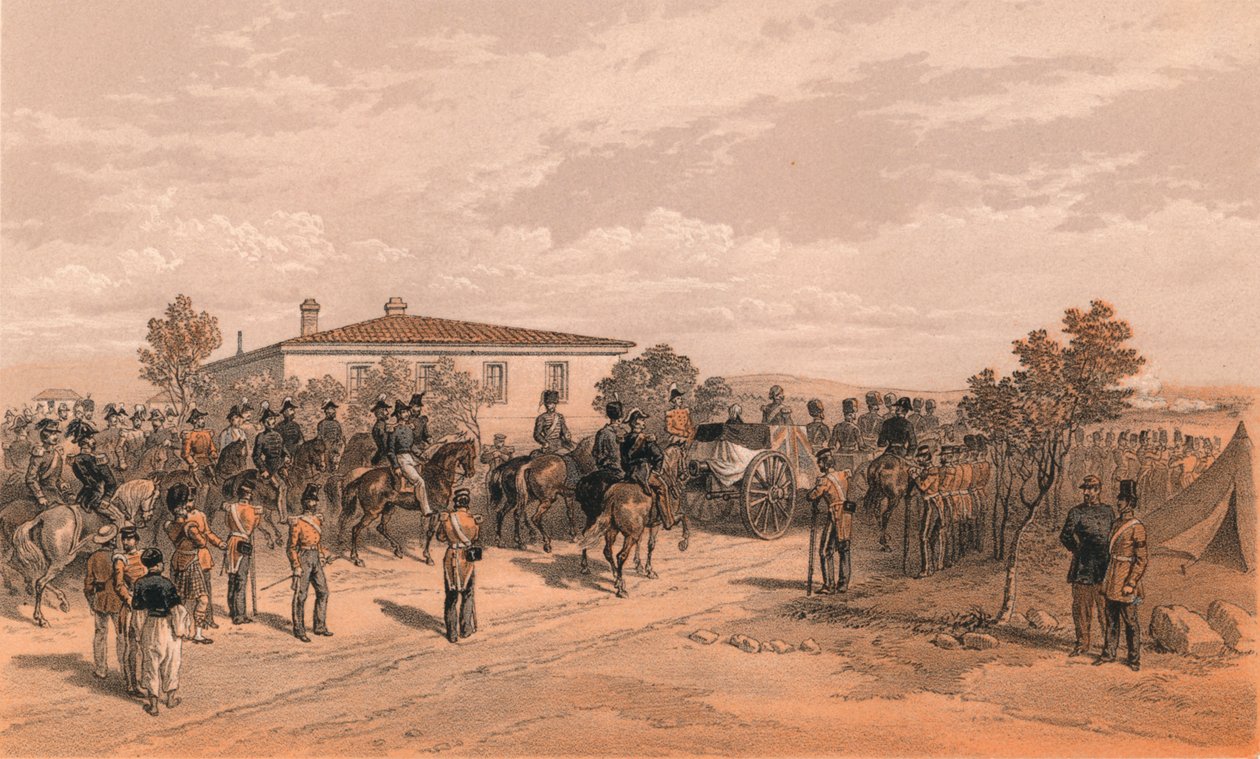 De begrafenisstoet van Lord Raglan vertrekt vanuit het hoofdkwartier door Thomas Picken