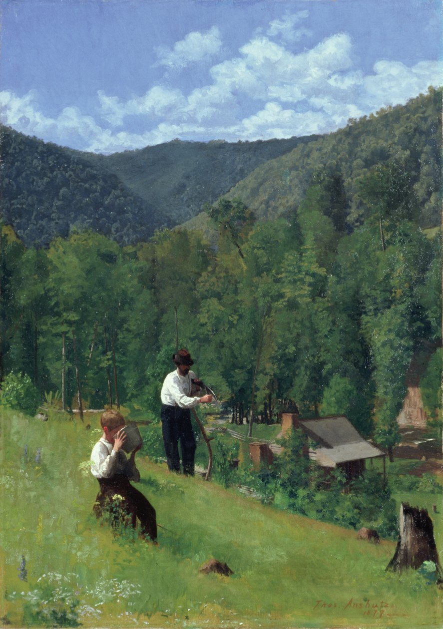 De Boer en Zijn Zoon bij de Oogst, 1879 door Thomas Pollock Anschutz