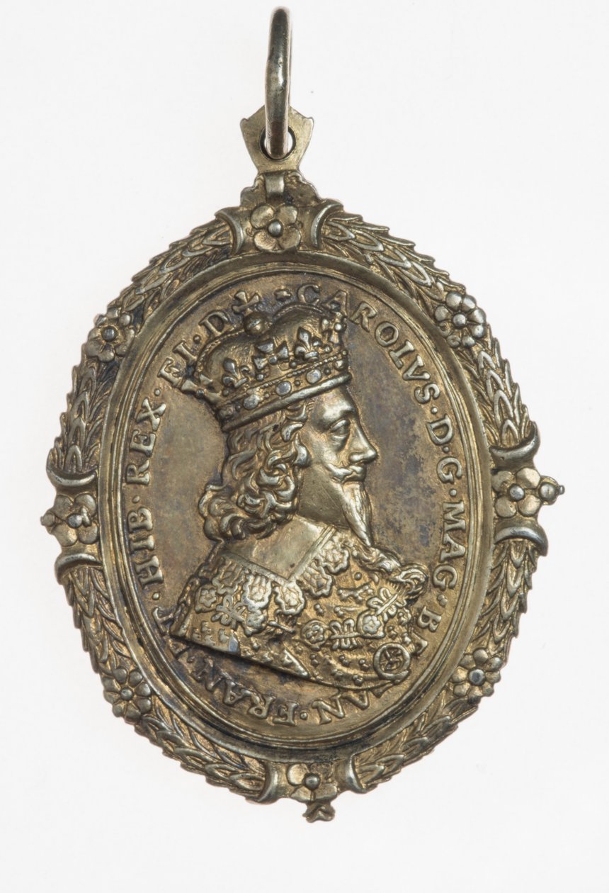 Charles I en Henrietta Maria supportersbadge, ca. 1649 (verguld zilver) door Thomas Rawlins