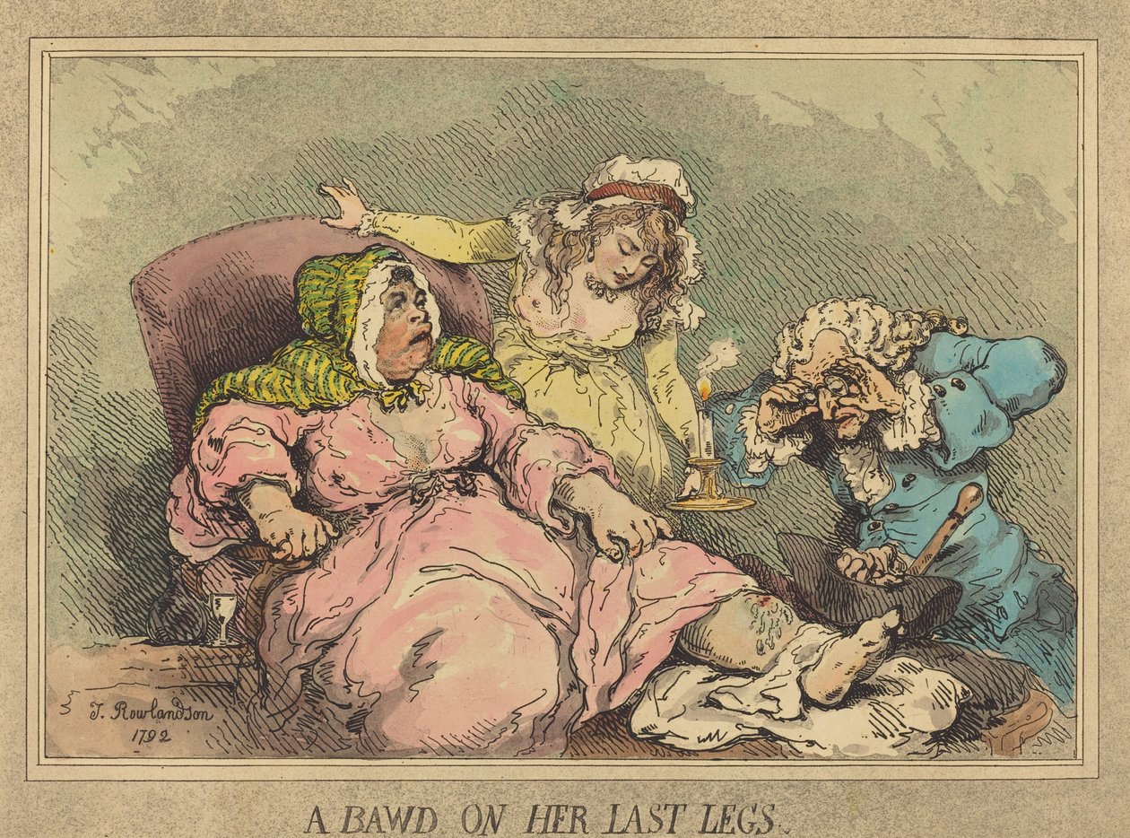Een Koppelaarster op Haar Laatste Benen door Thomas Rowlandson