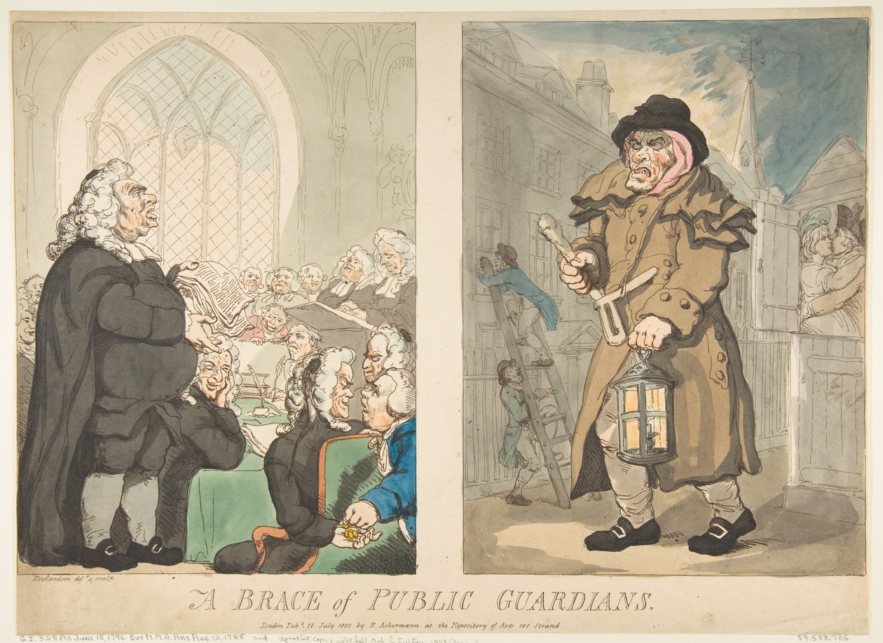 Een Paar Openbare Bewakers door Thomas Rowlandson