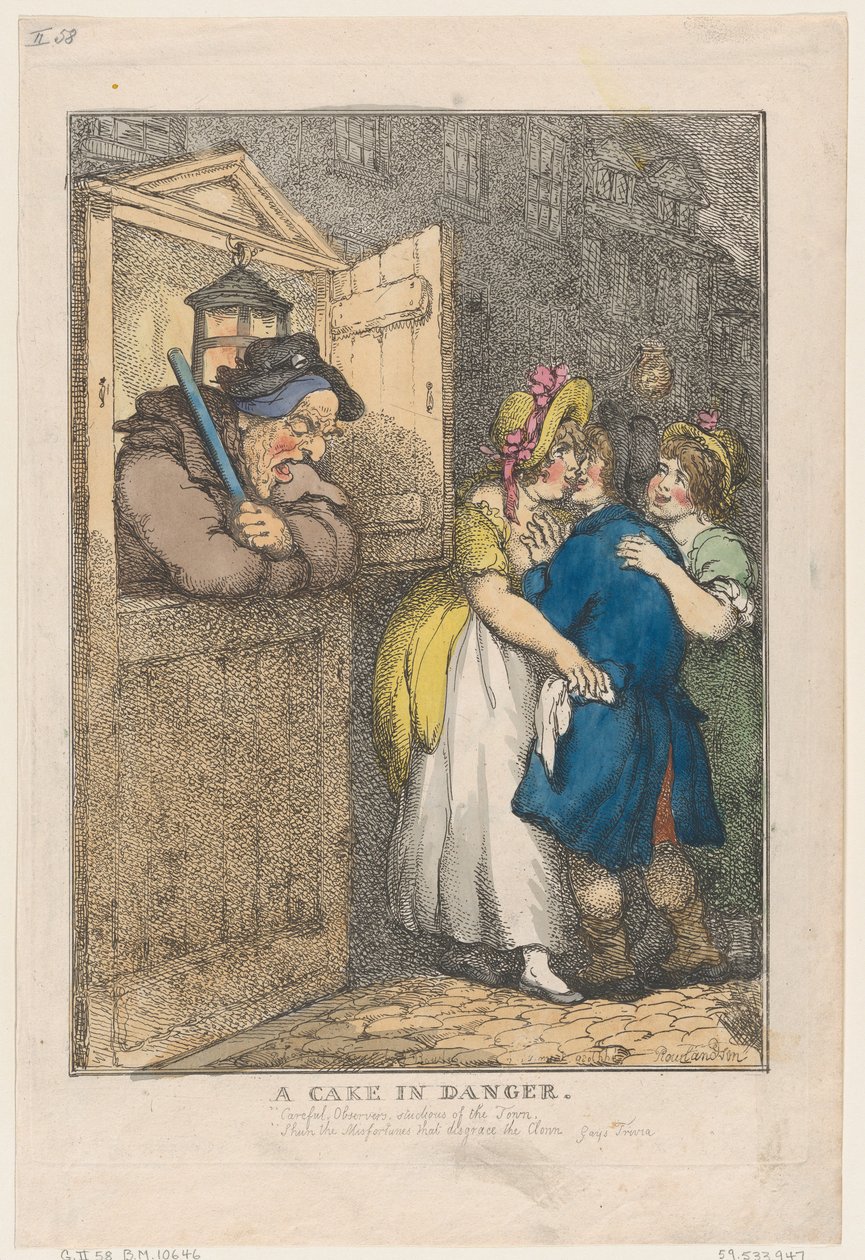Een Taart in Gevaar door Thomas Rowlandson