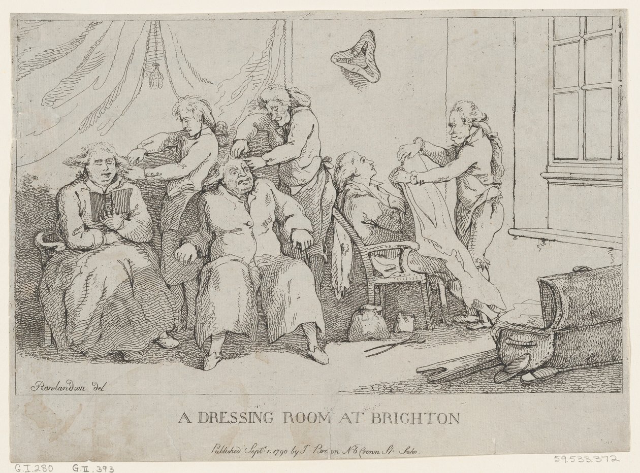 Een kleedkamer in Brighton door Thomas Rowlandson