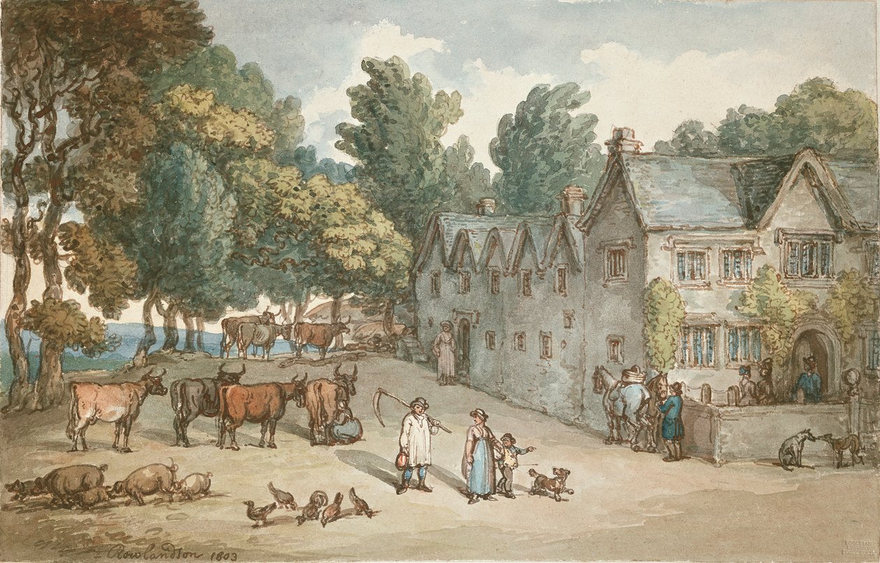 Een boerderij in Hengar, Cornwall, 1803 door Thomas Rowlandson