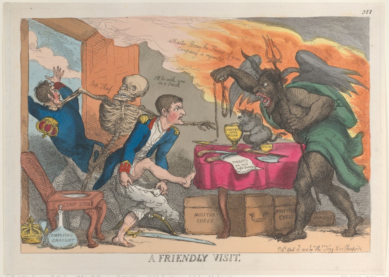 Een vriendelijk bezoek, 16 april 1814 door Thomas Rowlandson