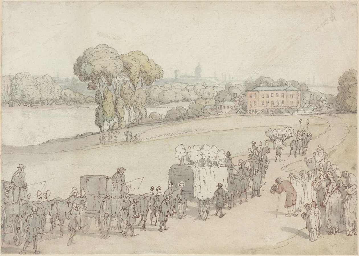 Een begrafenisstoet door Thomas Rowlandson