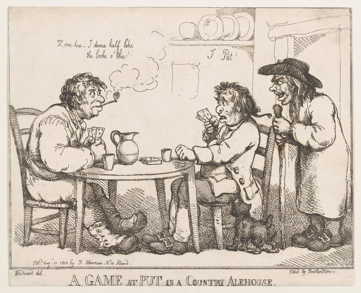 Een spelletje Put in een landelijke kroeg, 10 augustus 1810 door Thomas Rowlandson