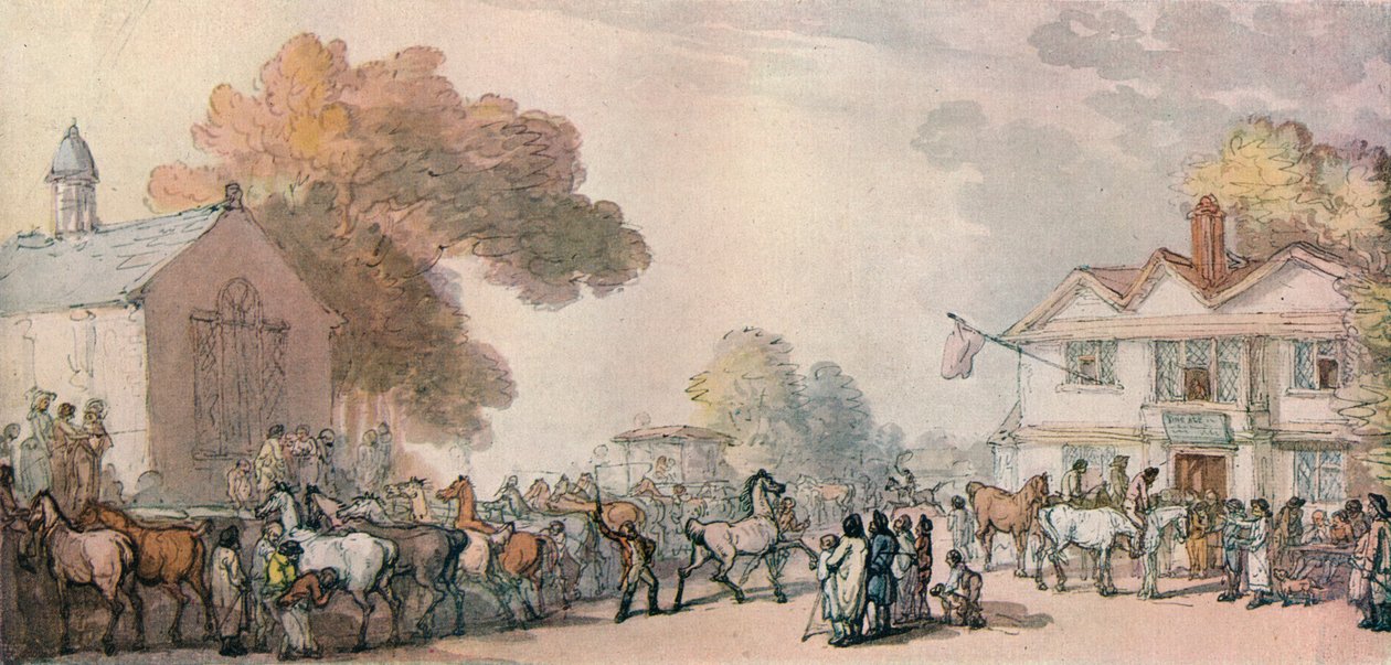 Een paardenmarkt in Southampton, ca. 1820, 1918 door Thomas Rowlandson
