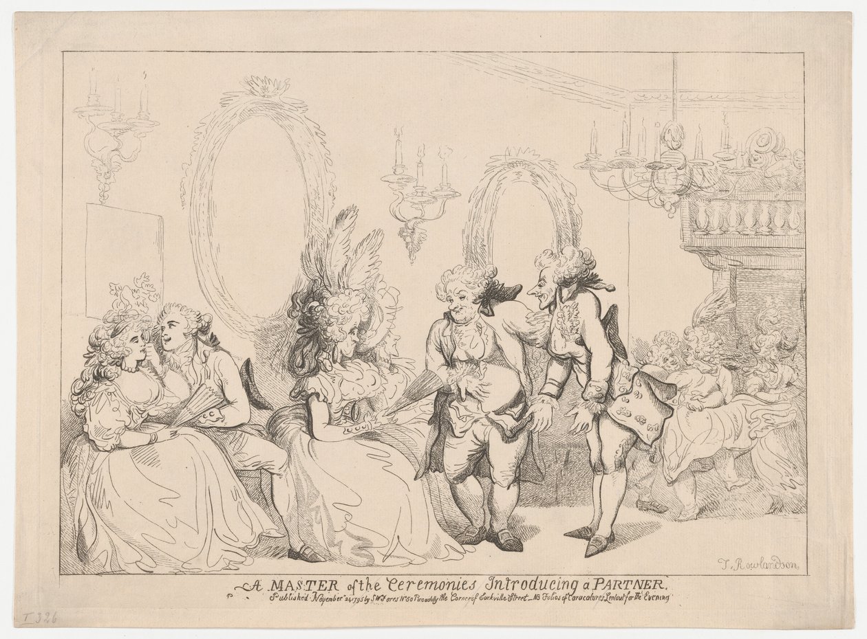Een ceremoniemeester die een partner voorstelt door Thomas Rowlandson