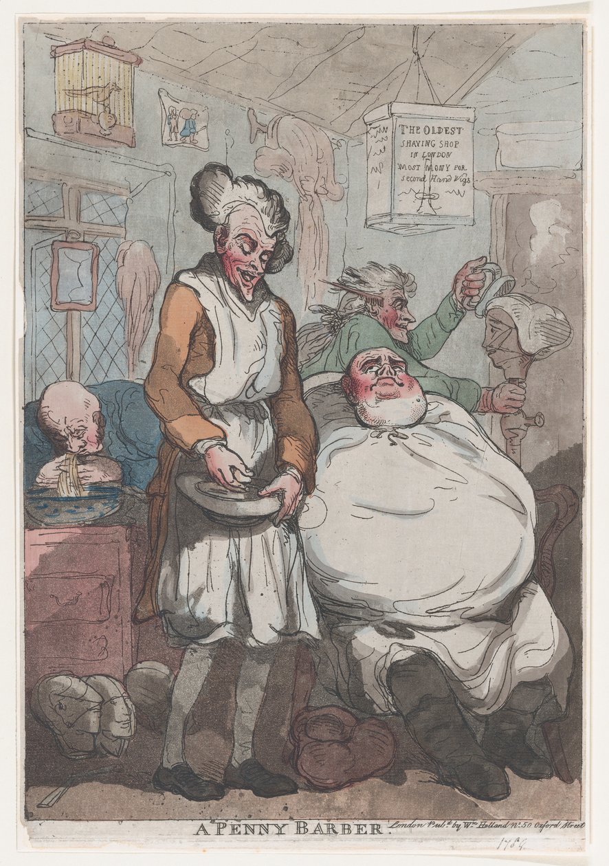 Een penny kapper door Thomas Rowlandson
