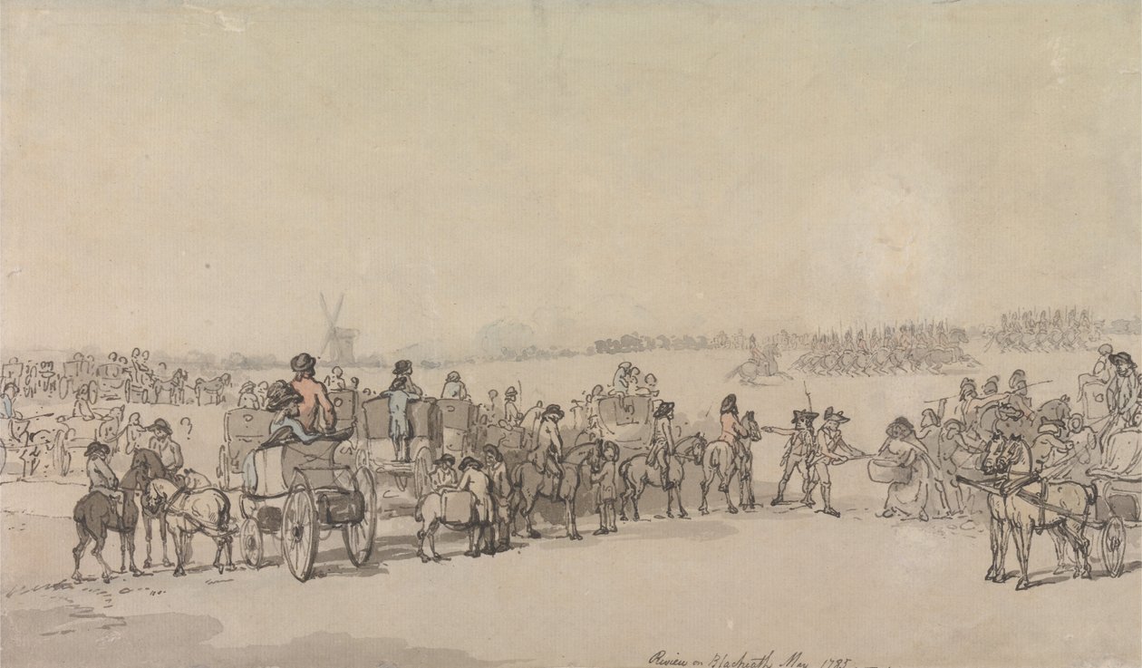 Een verslag over Blackheath, mei 1785 door Thomas Rowlandson