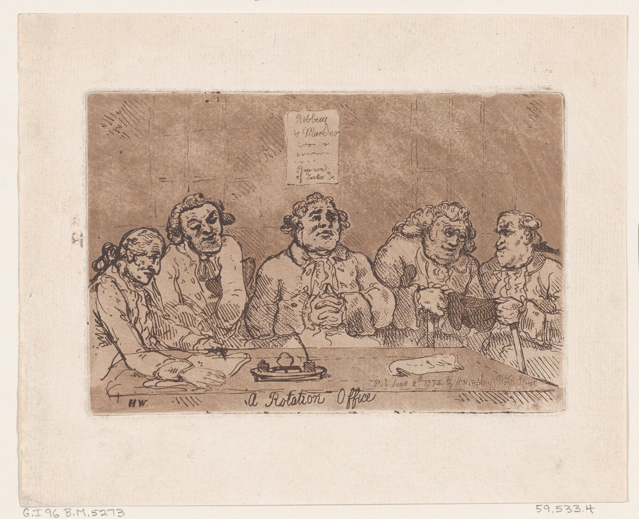 Een Rotatiekantoor door Thomas Rowlandson