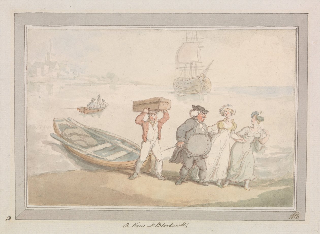 Een blik op Blackwall door Thomas Rowlandson