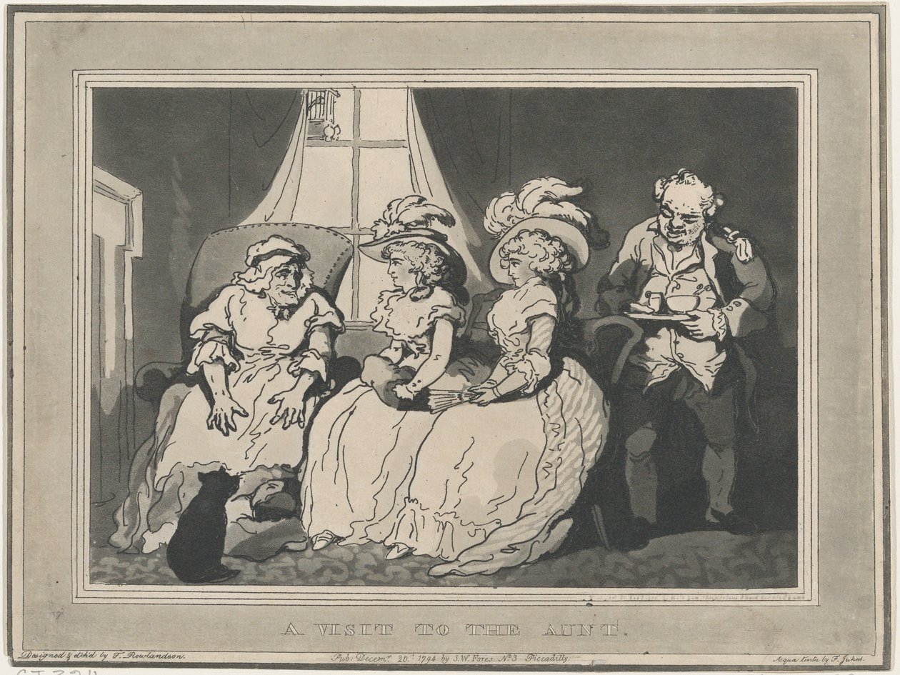 Een bezoek aan de tante door Thomas Rowlandson