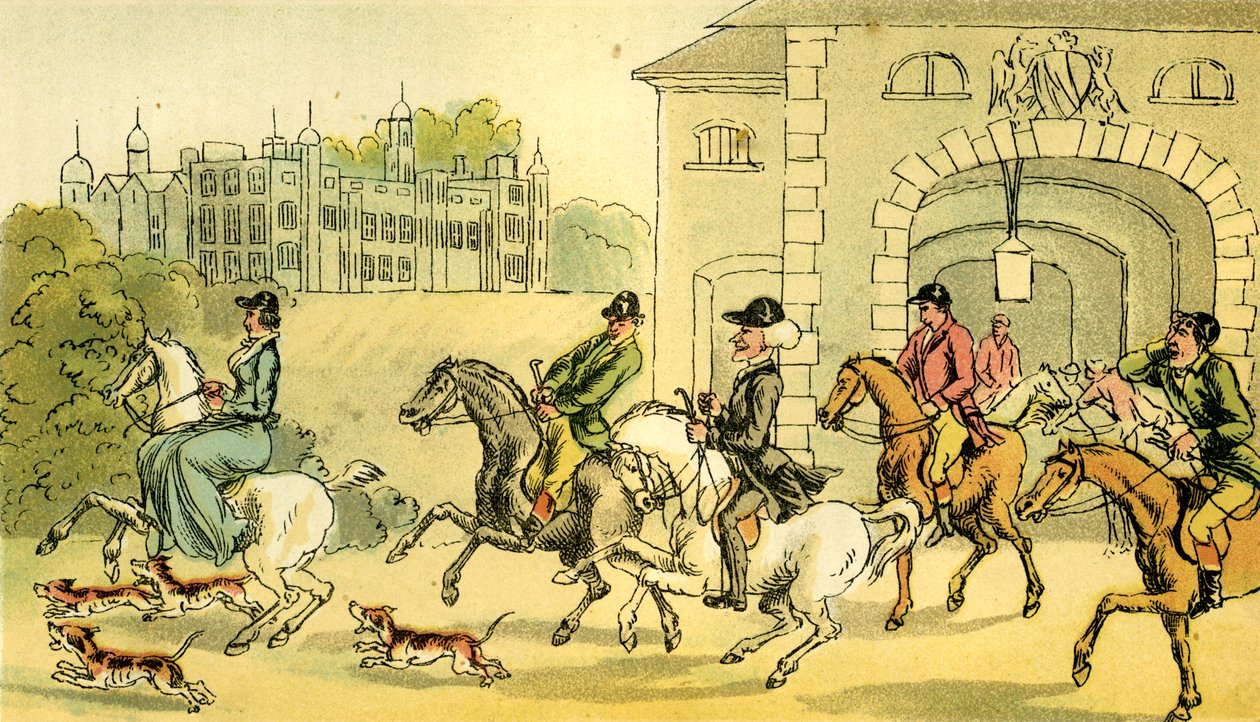 Een nobel jachtgezelschap door Thomas Rowlandson