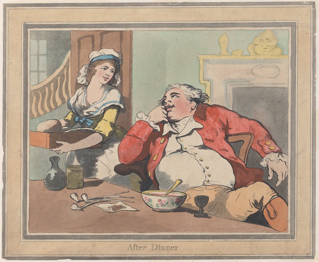Na het diner, 22 oktober 1789 door Thomas Rowlandson