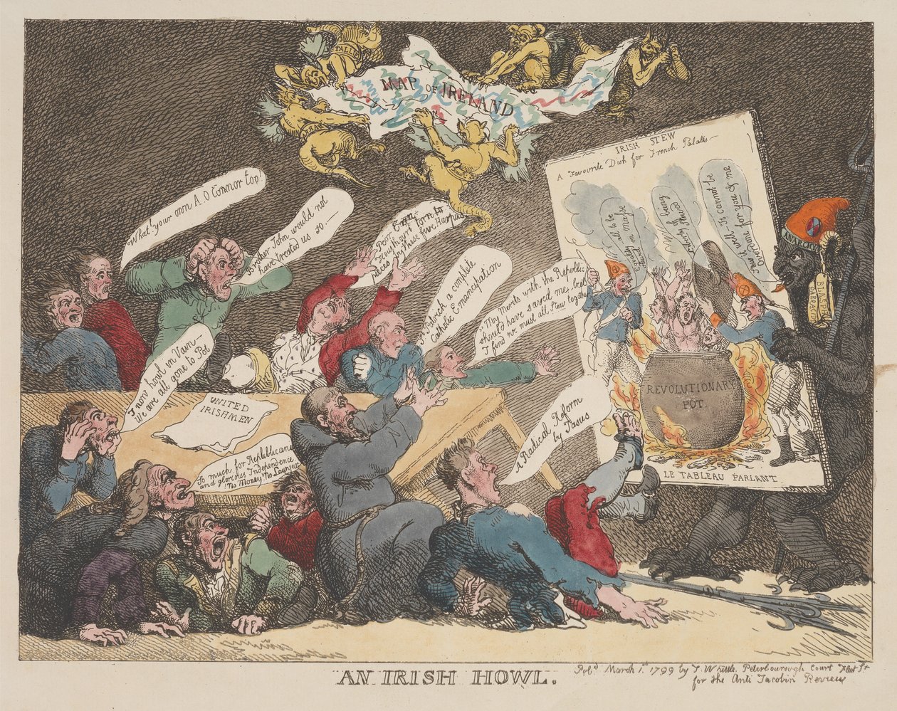 Een Iers gehuil door Thomas Rowlandson