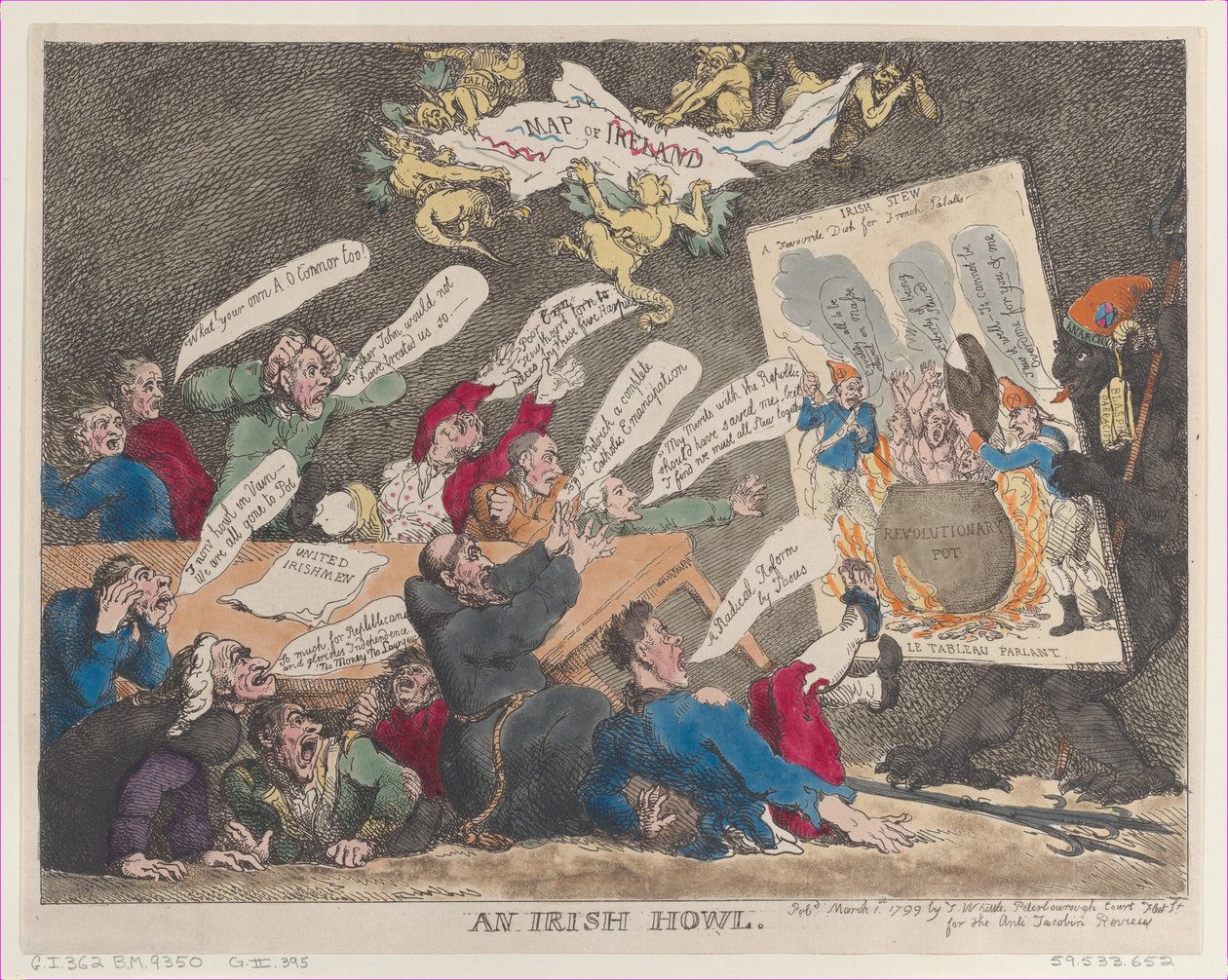 Een Ierse huil, 1 maart 1799 door Thomas Rowlandson