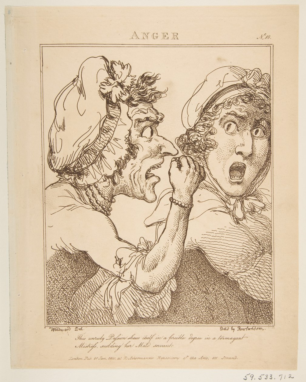 Woede, 21 januari 1800 door Thomas Rowlandson