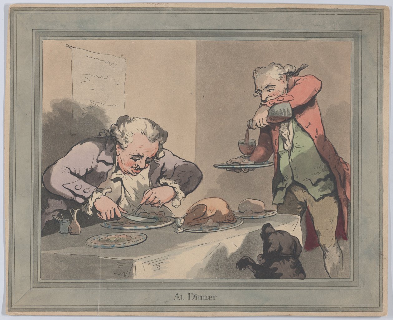 Tijdens het avondeten door Thomas Rowlandson