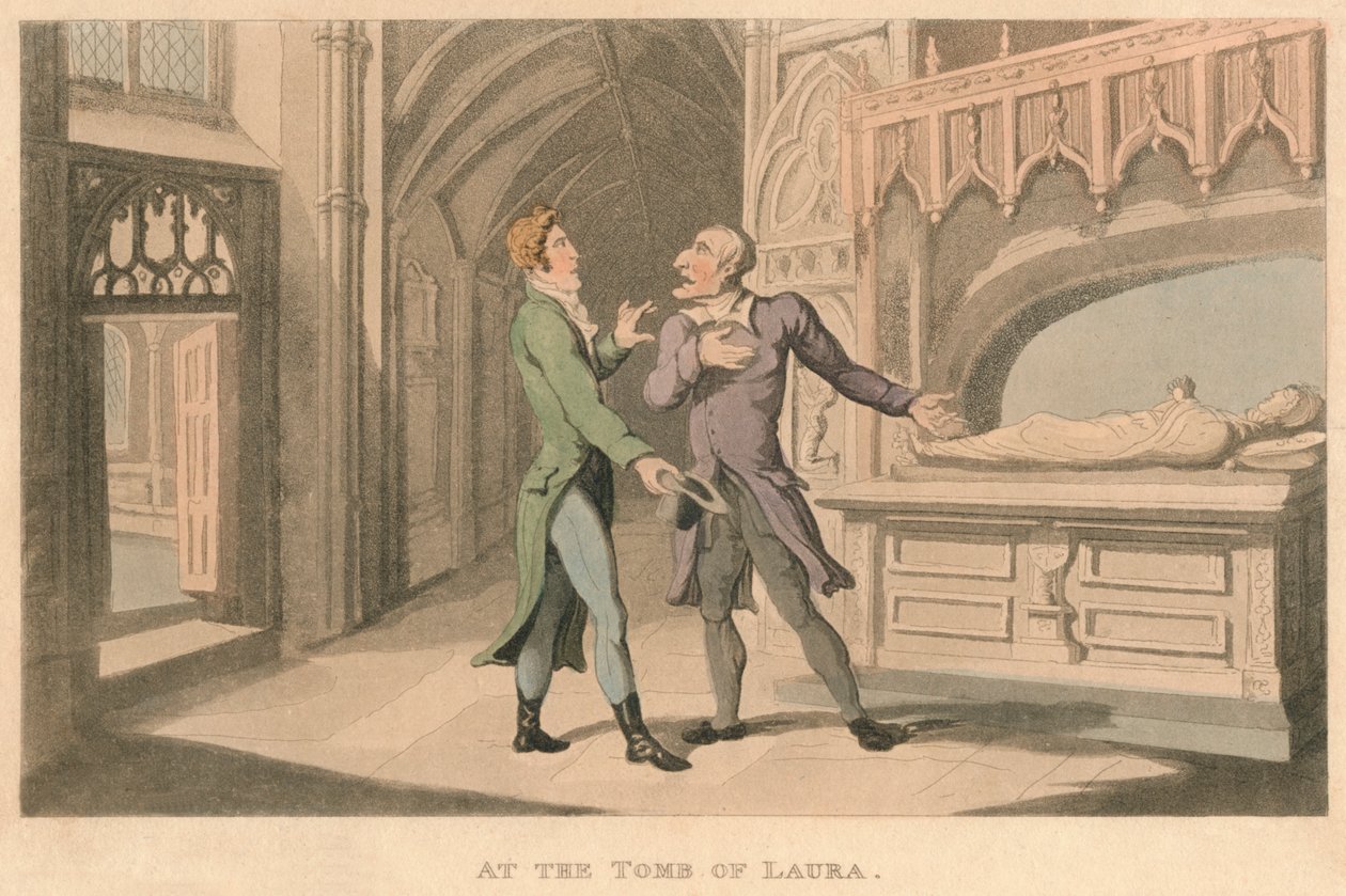Bij het Graf van Laura, 1821 door Thomas Rowlandson
