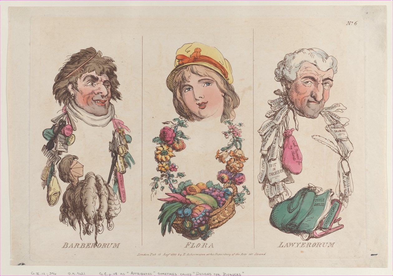 Barberorum, Flora, Lawyerorum, 15 augustus 1800 door Thomas Rowlandson