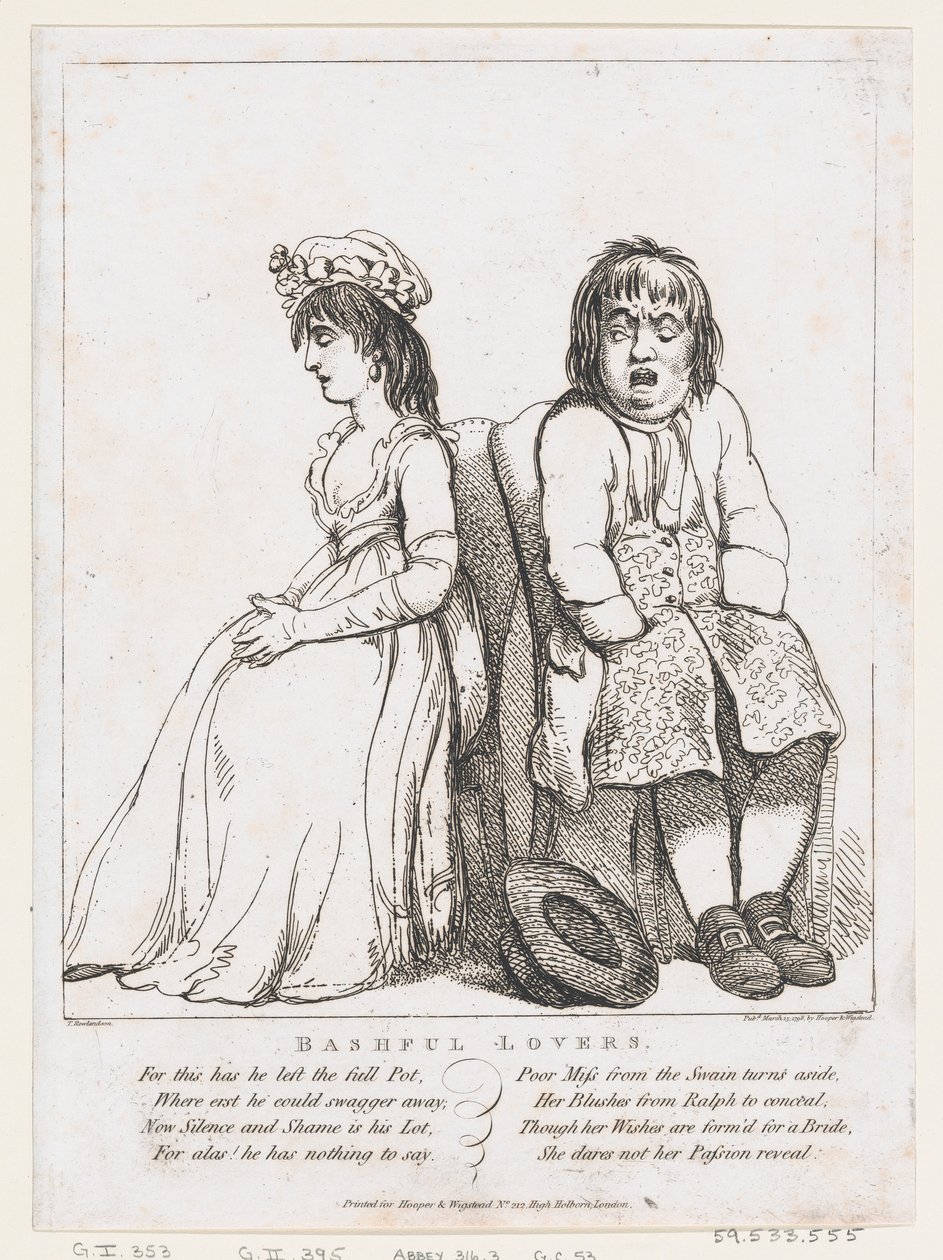 Verlegen geliefden, 15 maart 1798 door Thomas Rowlandson