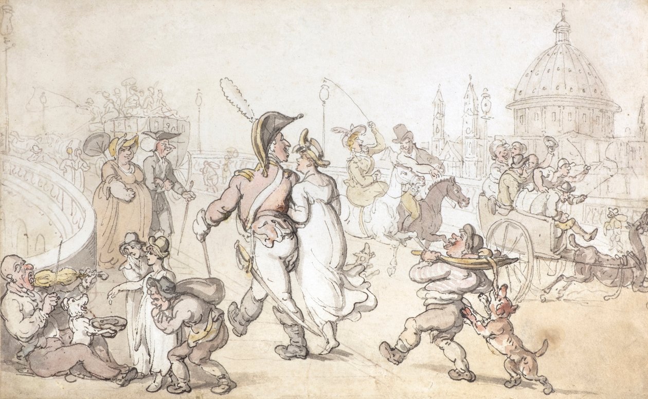 Blackfriars Bridge door Thomas Rowlandson