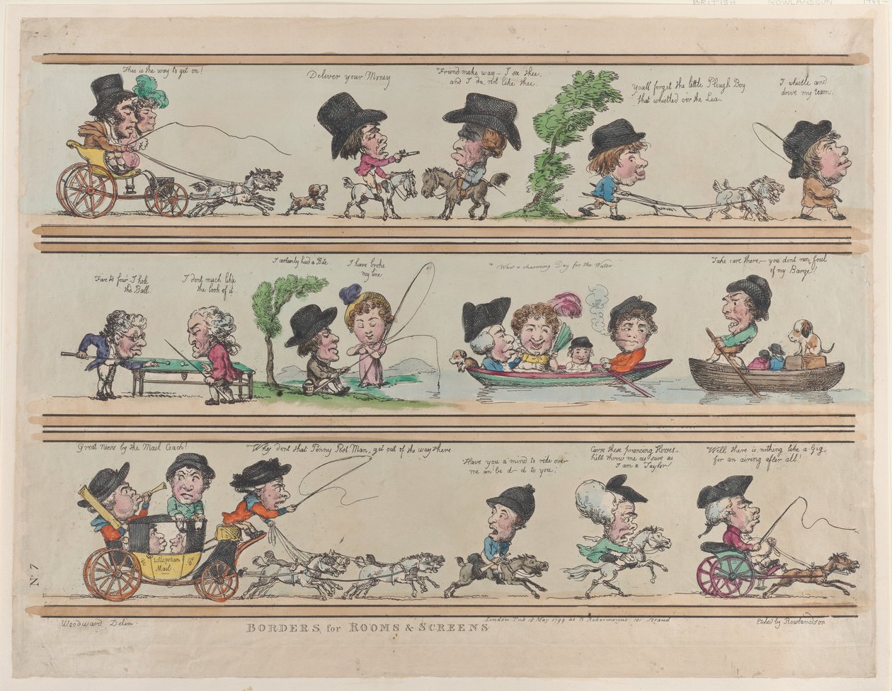 Randen voor Kamers & Schermen, Plaat 7 door Thomas Rowlandson